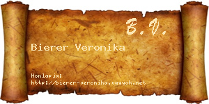 Bierer Veronika névjegykártya